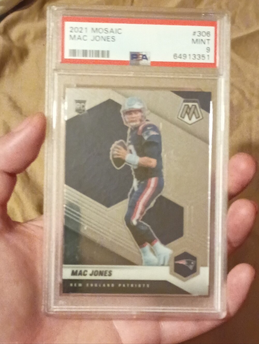 2021 MOSAIC Mac Jones PCA Graded 9 #309 Cased New England Patriots MINT